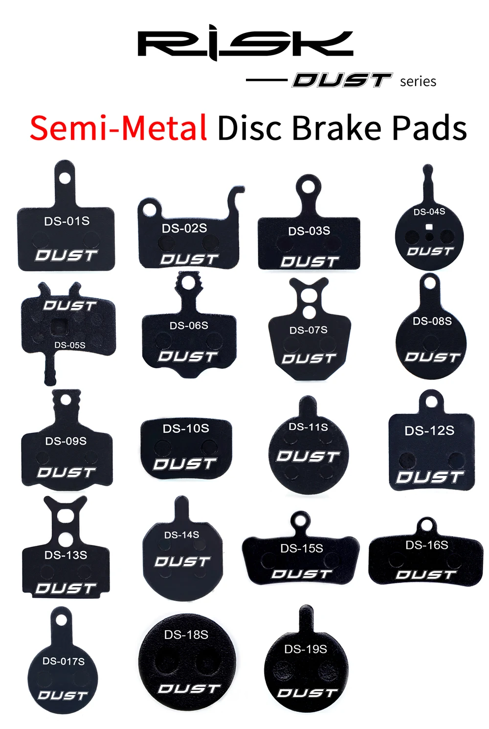 DUST 1 Set Semi-Metal Bicycle Hydraulic Disc Brake Pads MTB Mountain Bike Parts for SHIMANO XT XTR M315 SRAM Avid BB5 BB7 E1 E3