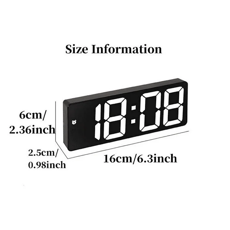 Acrylic/Mirror Digital Alarm Clock Voice Control Snooze Night Mode Table Clock 12/24H Anti-disturb Funtion Electronic LED Clock