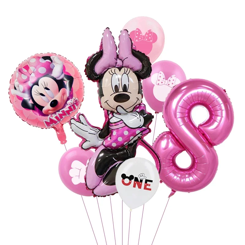 1set Mickey and Minne Foil Balloon Set Mickey Mouse Kids Birthday Decoration Balloon Baby Shower Party Decorate Supplies