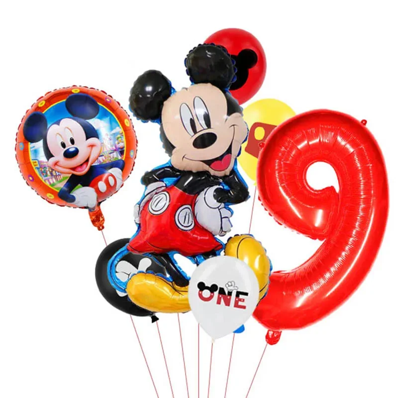 1set Mickey and Minne Foil Balloon Set Mickey Mouse Kids Birthday Decoration Balloon Baby Shower Party Decorate Supplies