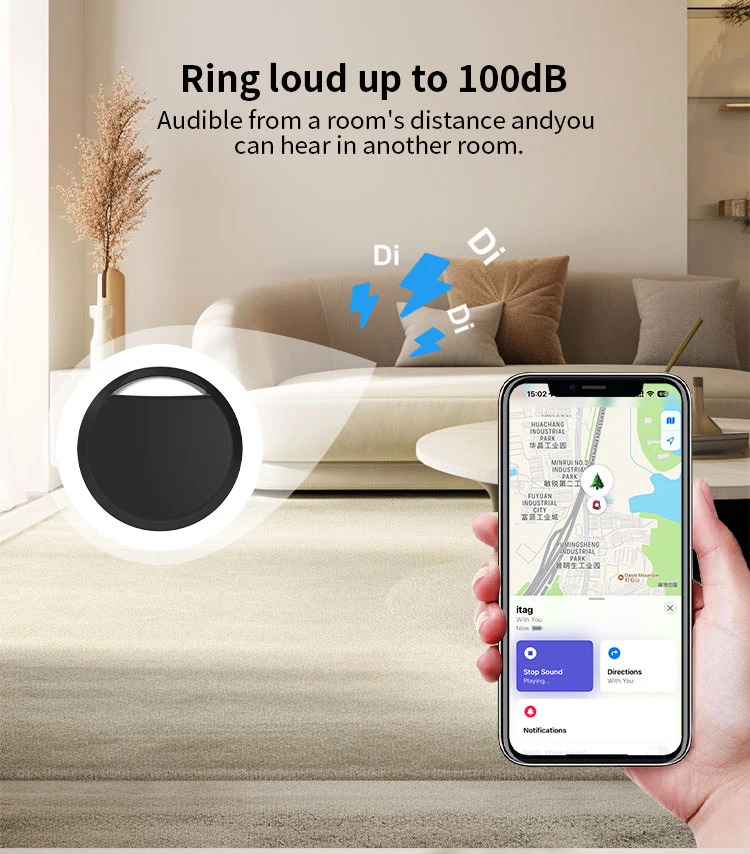 1/4 Pack Smart Tag for Apple Find My – Bluetooth Item Tracker with Left Behind Alert & Loud Beep for Keys Wallet Luggage Finder