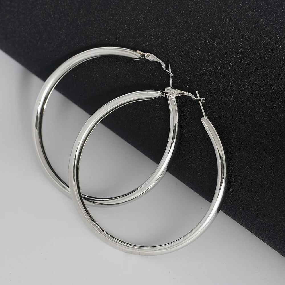 BLIJERY Fashion Oversized Big Hoop Earrings For Women Basketball Brincos Large Thick Round Circle Earrings Hoops Punk Jewelry