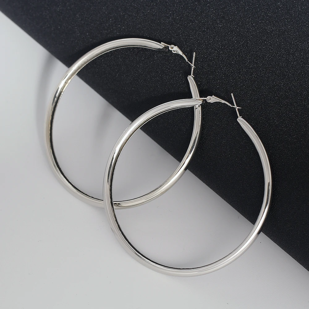 BLIJERY Fashion Oversized Big Hoop Earrings For Women Basketball Brincos Large Thick Round Circle Earrings Hoops Punk Jewelry