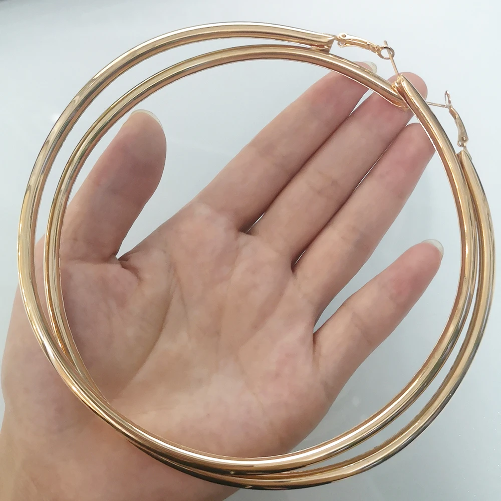 BLIJERY Fashion Oversized Big Hoop Earrings For Women Basketball Brincos Large Thick Round Circle Earrings Hoops Punk Jewelry