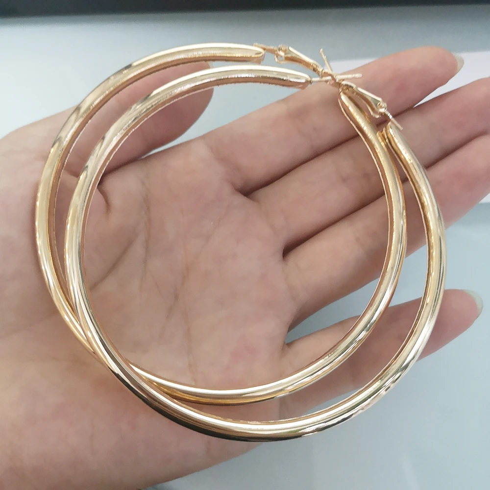 BLIJERY Fashion Oversized Big Hoop Earrings For Women Basketball Brincos Large Thick Round Circle Earrings Hoops Punk Jewelry