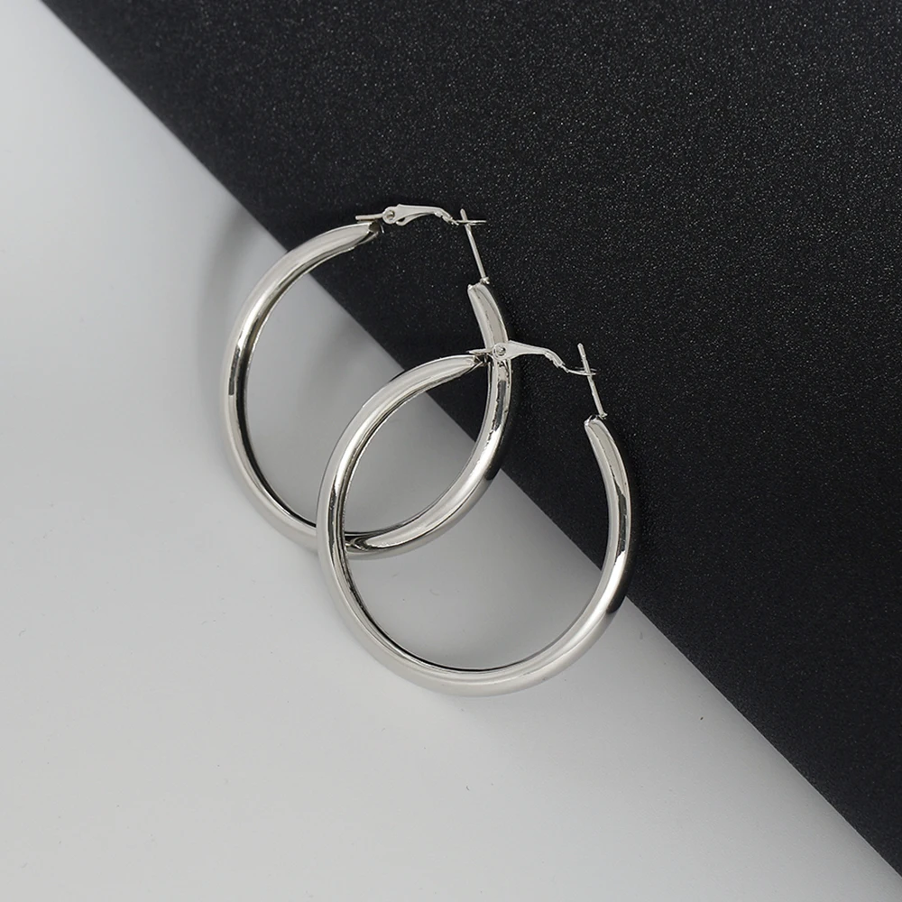 BLIJERY Fashion Oversized Big Hoop Earrings For Women Basketball Brincos Large Thick Round Circle Earrings Hoops Punk Jewelry