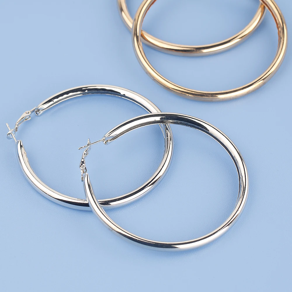 BLIJERY Fashion Oversized Big Hoop Earrings For Women Basketball Brincos Large Thick Round Circle Earrings Hoops Punk Jewelry