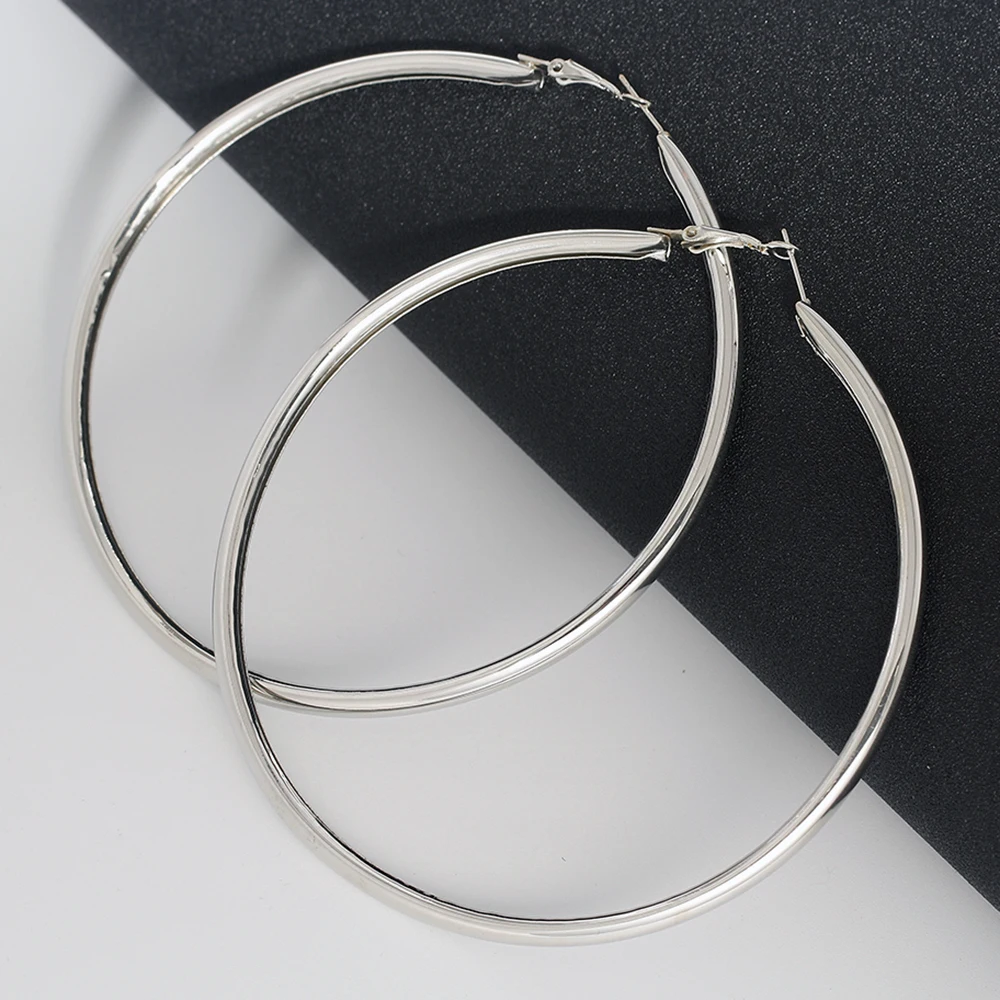 BLIJERY Fashion Oversized Big Hoop Earrings For Women Basketball Brincos Large Thick Round Circle Earrings Hoops Punk Jewelry