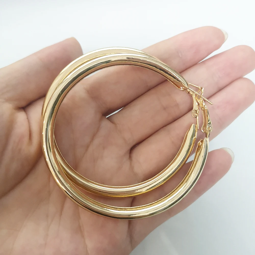 BLIJERY Fashion Oversized Big Hoop Earrings For Women Basketball Brincos Large Thick Round Circle Earrings Hoops Punk Jewelry