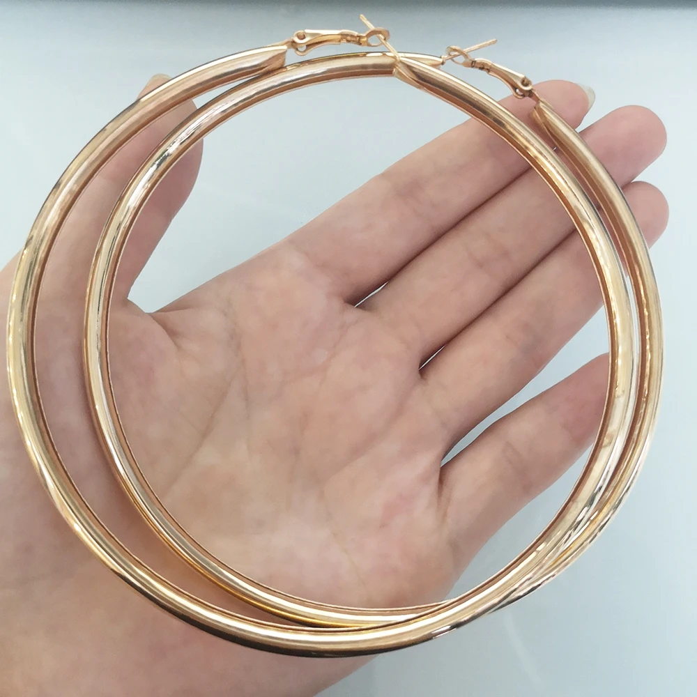 BLIJERY Fashion Oversized Big Hoop Earrings For Women Basketball Brincos Large Thick Round Circle Earrings Hoops Punk Jewelry
