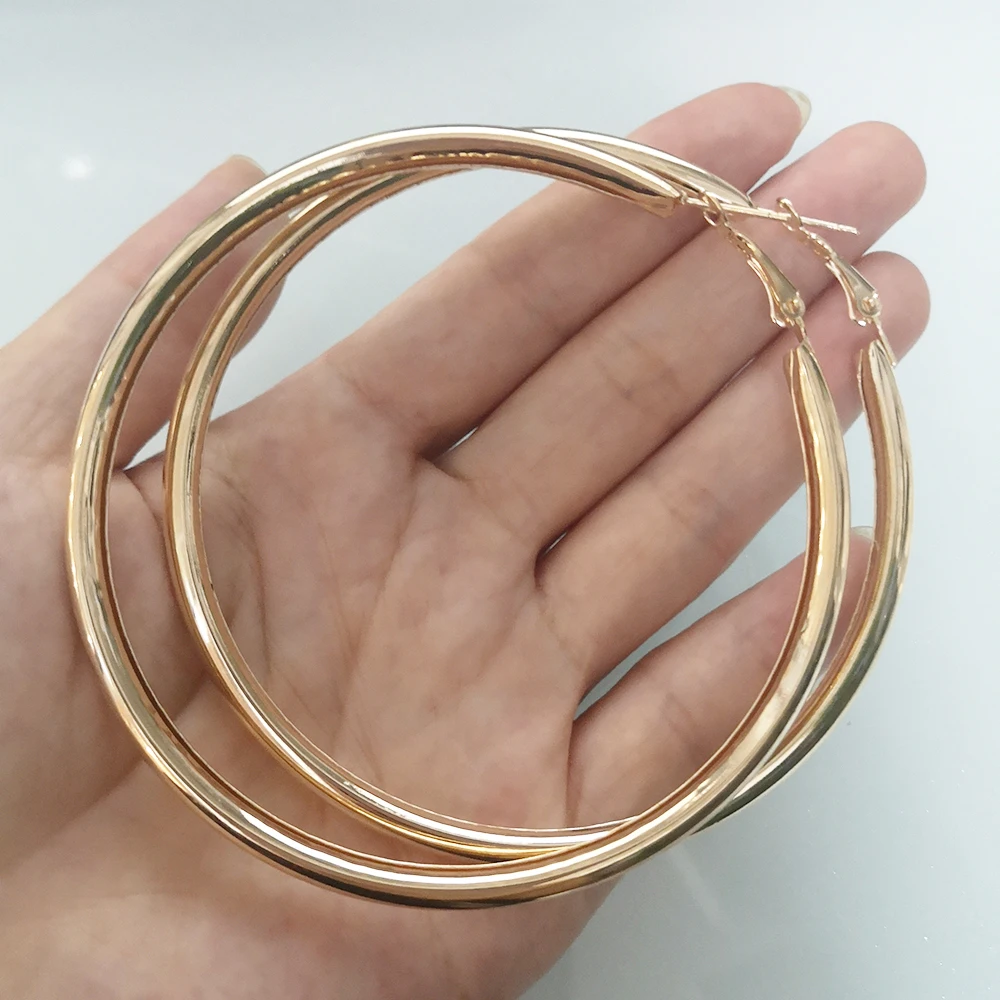 BLIJERY Fashion Oversized Big Hoop Earrings For Women Basketball Brincos Large Thick Round Circle Earrings Hoops Punk Jewelry