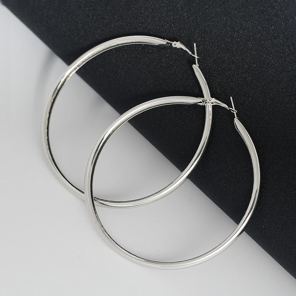 BLIJERY Fashion Oversized Big Hoop Earrings For Women Basketball Brincos Large Thick Round Circle Earrings Hoops Punk Jewelry