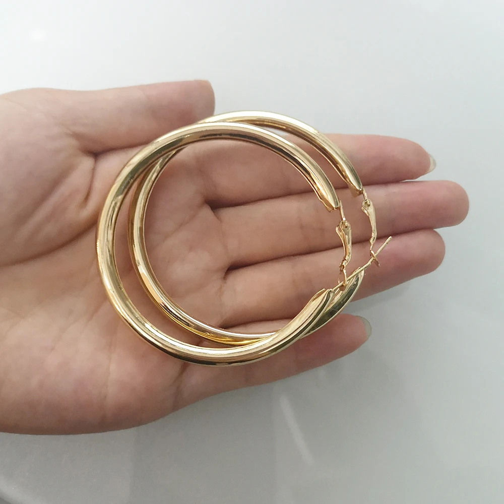 BLIJERY Fashion Oversized Big Hoop Earrings For Women Basketball Brincos Large Thick Round Circle Earrings Hoops Punk Jewelry