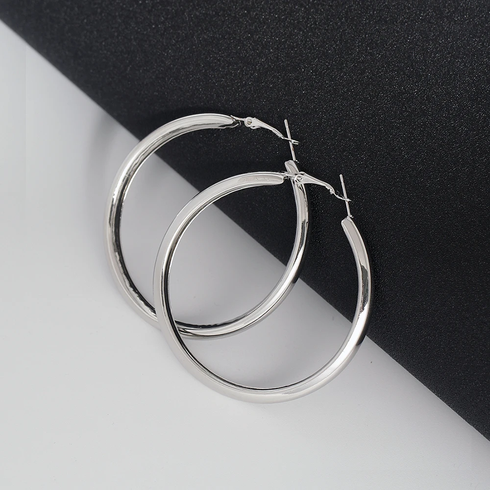 BLIJERY Fashion Oversized Big Hoop Earrings For Women Basketball Brincos Large Thick Round Circle Earrings Hoops Punk Jewelry