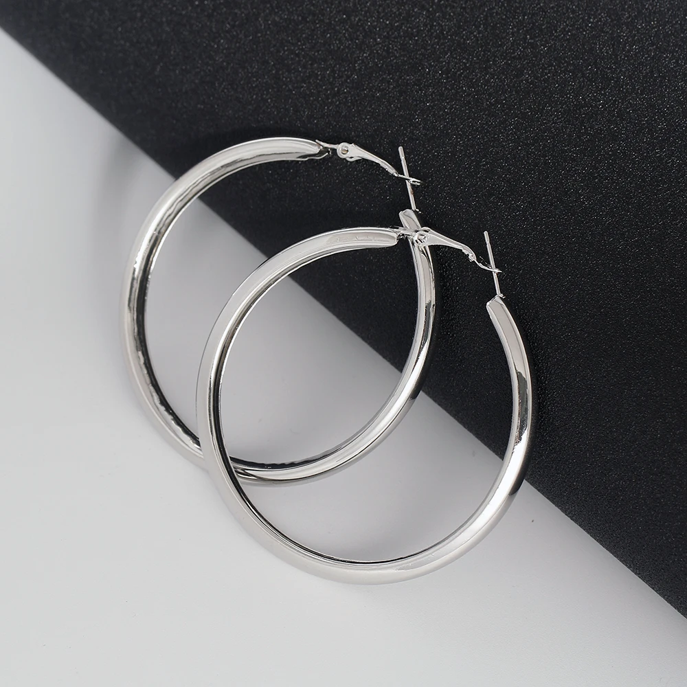 BLIJERY Fashion Oversized Big Hoop Earrings For Women Basketball Brincos Large Thick Round Circle Earrings Hoops Punk Jewelry