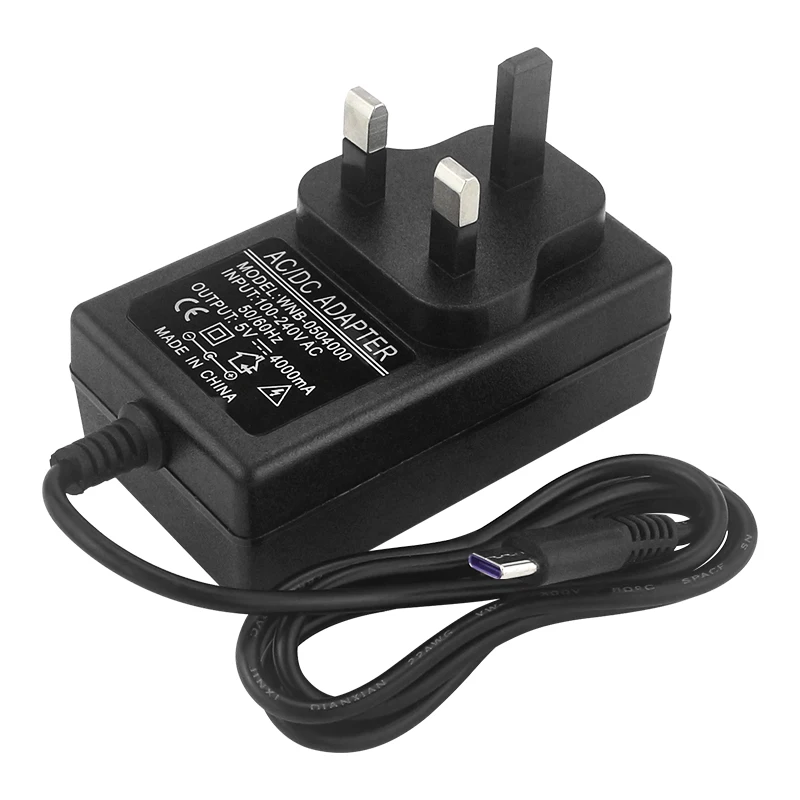 Orange Pi 5 Plus Power Adapter 5V 4A Charger 20W USB Type C Power Supply EU US UK AU Plug for OPI 5/5B/4 LTS Raspberry Pi 4B