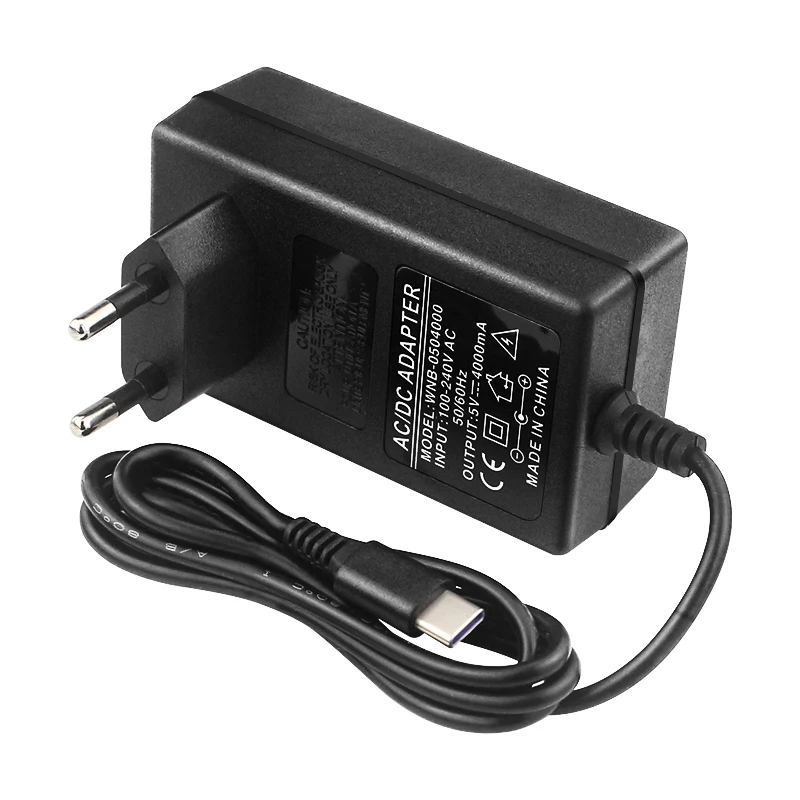 Orange Pi 5 Plus Power Adapter 5V 4A Charger 20W USB Type C Power Supply EU US UK AU Plug for OPI 5/5B/4 LTS Raspberry Pi 4B