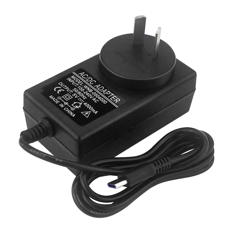 Orange Pi 5 Plus Power Adapter 5V 4A Charger 20W USB Type C Power Supply EU US UK AU Plug for OPI 5/5B/4 LTS Raspberry Pi 4B