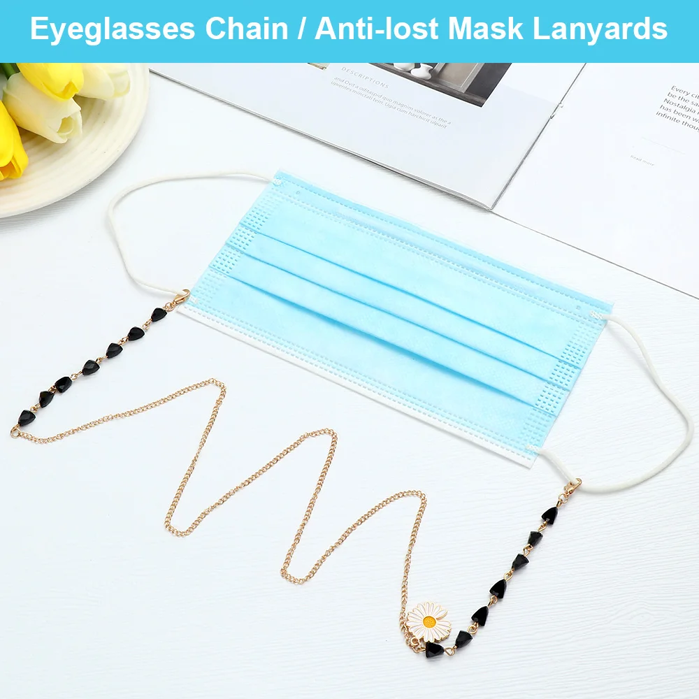 Metal Butterfly Small Daisy Sunglasses Glasses Chain Women Long Chain For Eyeglasses Chain Cord Holder Rope Neck Strap Lanyard