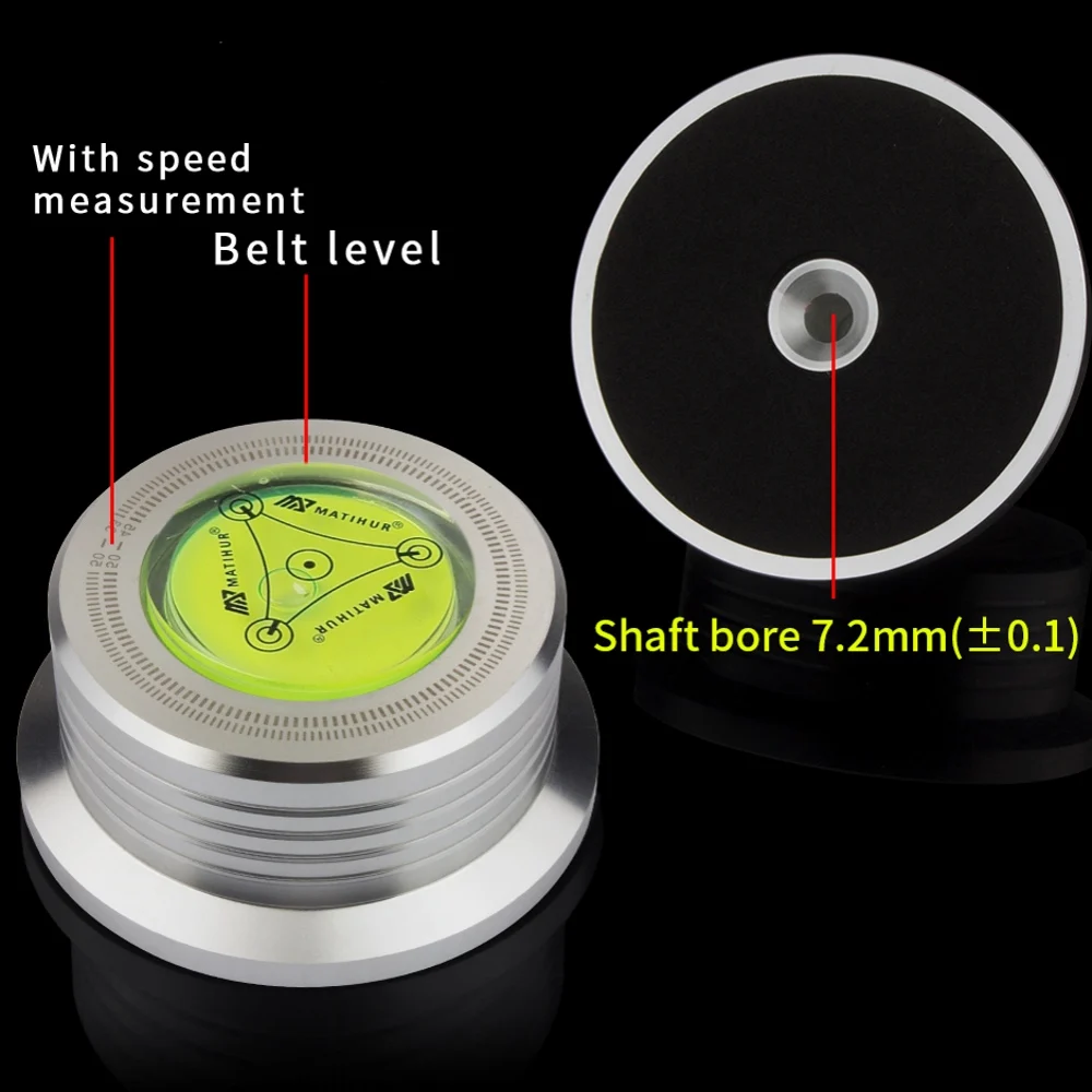 Universal 60Hz LP Vinyl Record Player Disc Turntable Stabilizer with Level Aluminum Alloy Weight Clamp Music Player