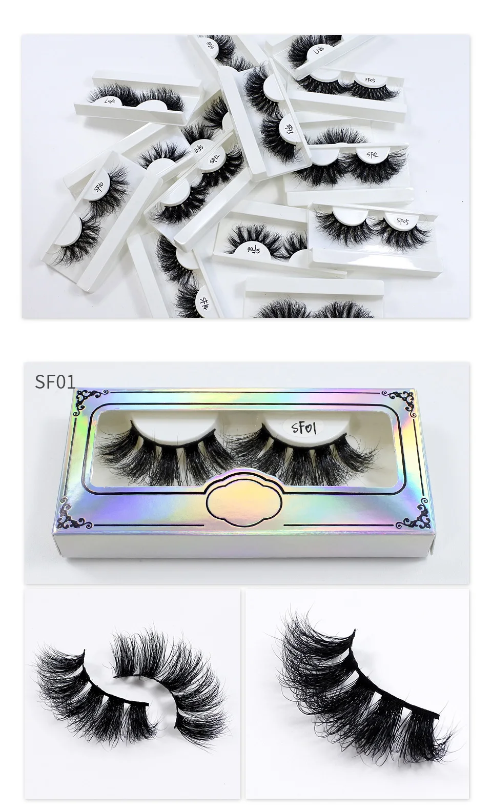 Mink Lashes Wholesale 5/10/30/50 Pairs 25mm Eyelashes Long Wispy Messy Fluffy Lashes Bulk Makeup 25 mm Mink Eyelashes