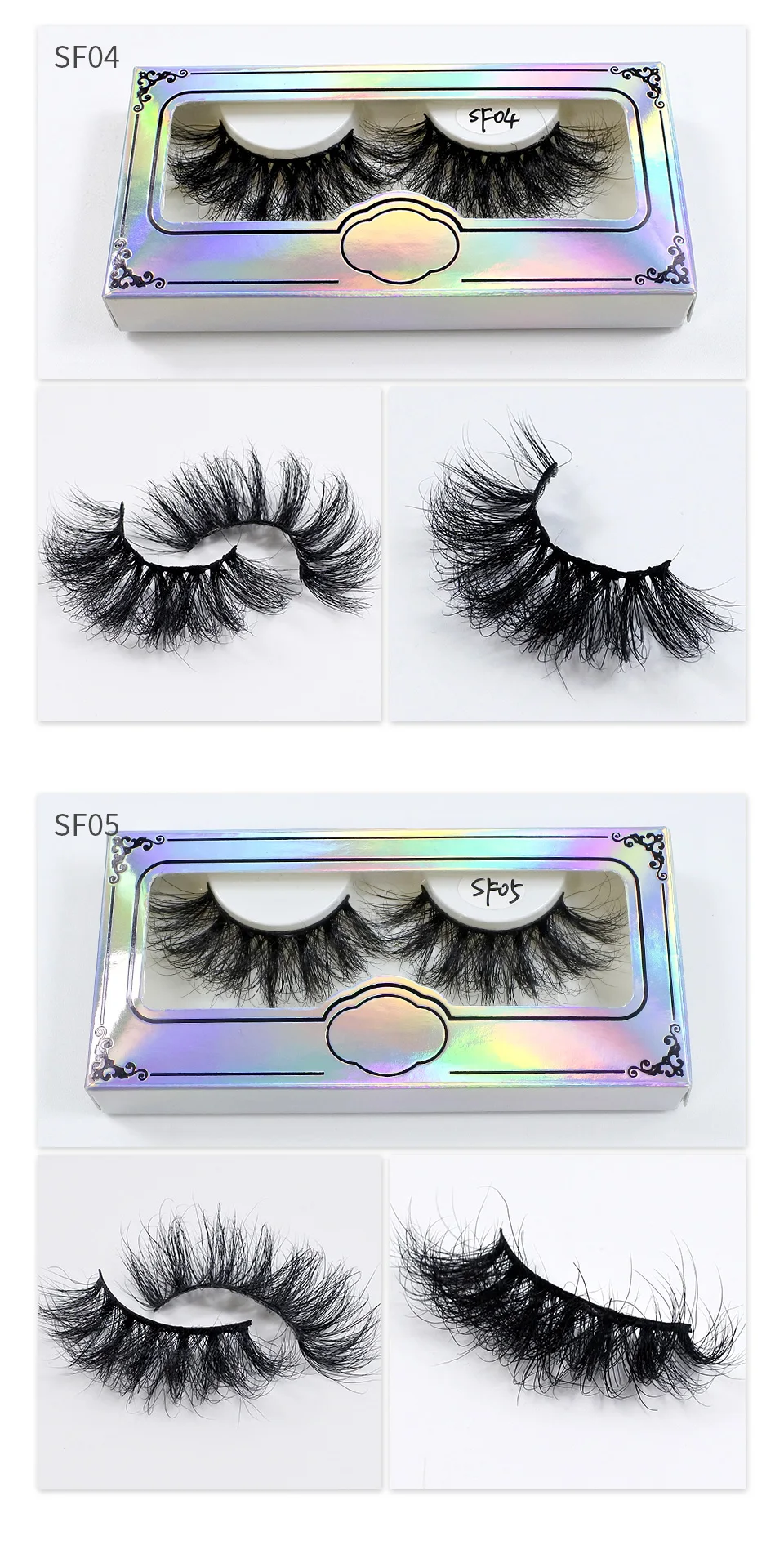 Mink Lashes Wholesale 5/10/30/50 Pairs 25mm Eyelashes Long Wispy Messy Fluffy Lashes Bulk Makeup 25 mm Mink Eyelashes