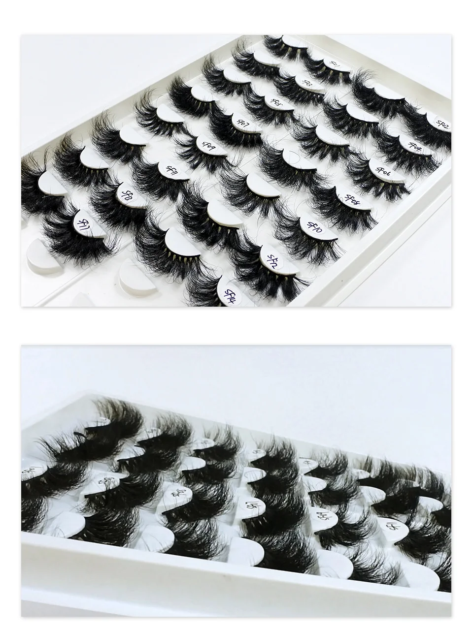 Mink Lashes Wholesale 5/10/30/50 Pairs 25mm Eyelashes Long Wispy Messy Fluffy Lashes Bulk Makeup 25 mm Mink Eyelashes