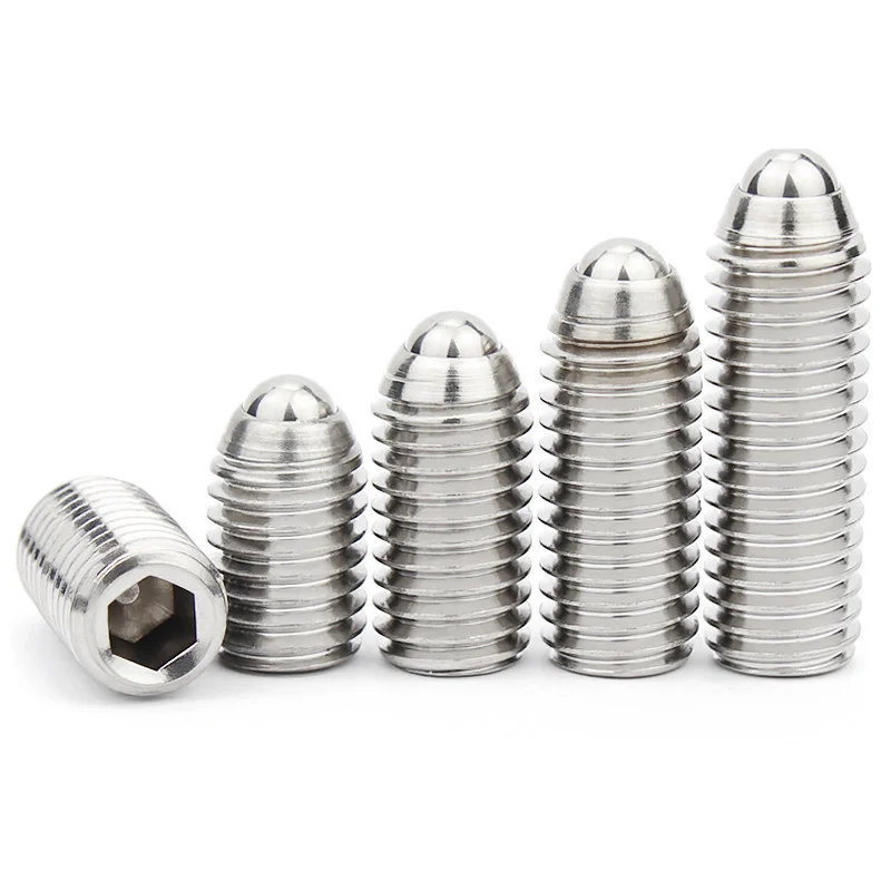 2/10 M2.5 M3 M4 M5 M6 M8-M12 Black Grade 12.9 304 Stainless Steel Hex Socket Allen Spring Ball Plunger Grub Point Set Screw Bolt