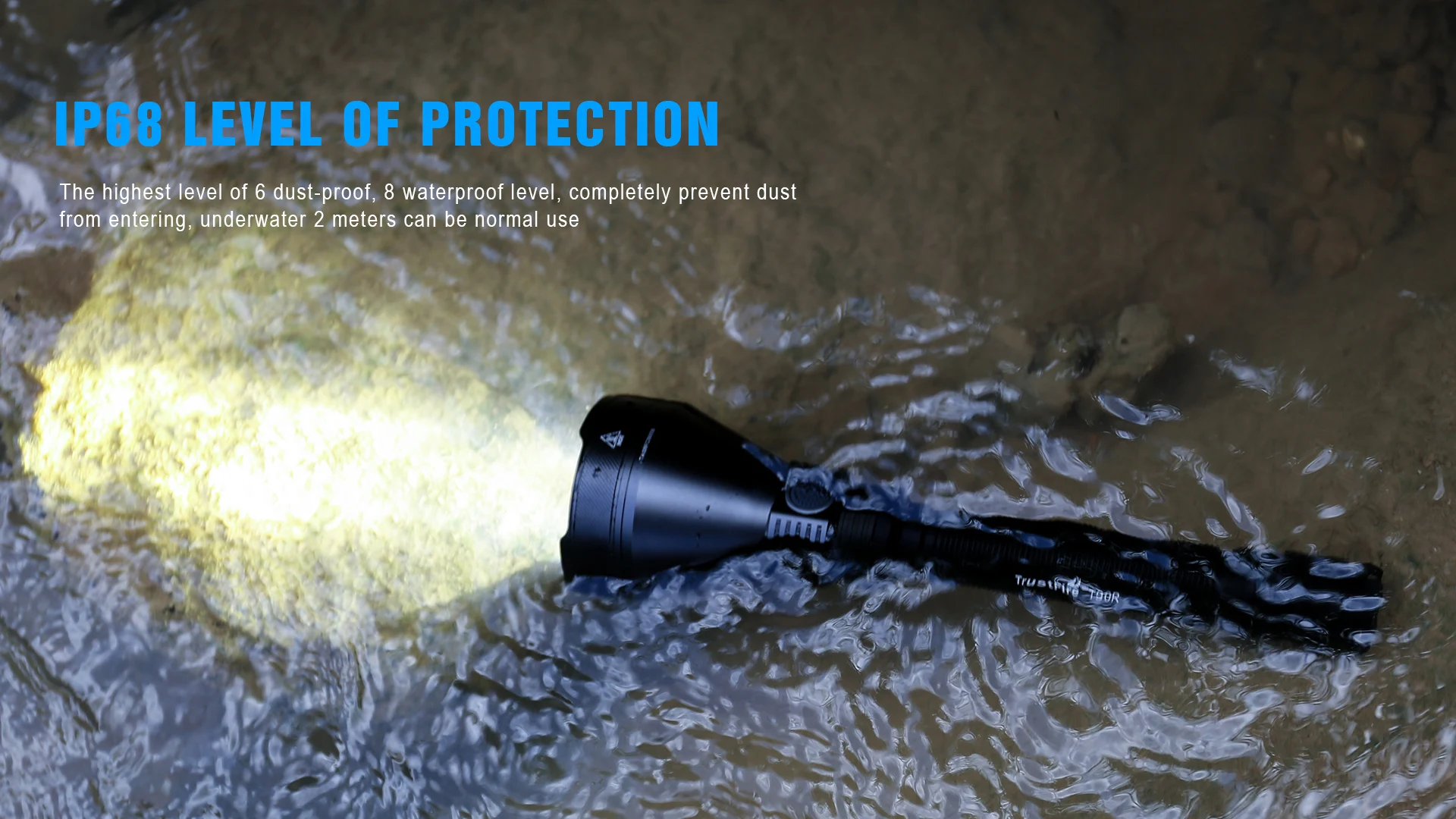 Trustfire T90R Tactical Powerful Flashlight 4800Lumens High Power Rechargeable Military Led Torch 1600M For Hunting Self-Defense