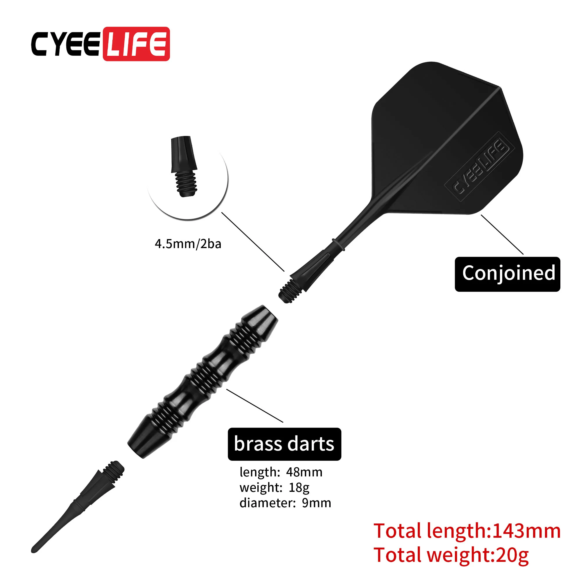 CyeeLife 20g Soft Tipped Darts Professional Indoor Plastic Tip Darts Set For Electronic Dartboard Games Plastic Storage Box