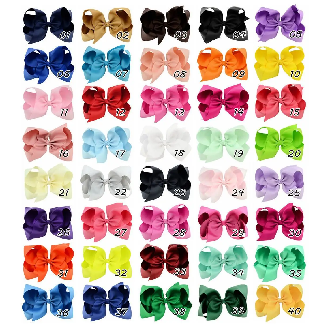 2Pcs/lot 6'' Solid Color Grosgrain Ribbon Bows Hair Clips For Cute Girls Large Handmade Hairpins Barrettes Kids Hair Accessories