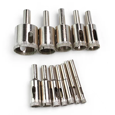 6-60mm 1PC Diamond Drill Bits Hole Saw Diamond Drill Bit Hollow Core Drill Bit Set for Diamond Coating, Carbon Steel for Glass