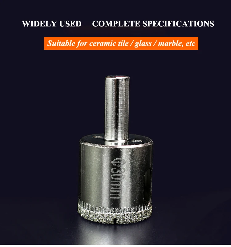 6-60mm 1PC Diamond Drill Bits Hole Saw Diamond Drill Bit Hollow Core Drill Bit Set for Diamond Coating, Carbon Steel for Glass