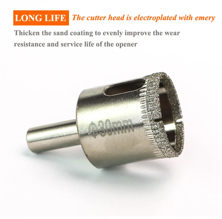 6-60mm 1PC Diamond Drill Bits Hole Saw Diamond Drill Bit Hollow Core Drill Bit Set for Diamond Coating, Carbon Steel for Glass