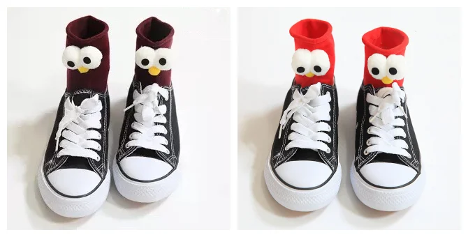 Funny Socks Women's Short Cotton Hot Sale 3D eyes Designer Fashion Amusing Lovely Harajuku kawaii Gift Happy Cute Socks