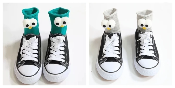 Funny Socks Women's Short Cotton Hot Sale 3D eyes Designer Fashion Amusing Lovely Harajuku kawaii Gift Happy Cute Socks