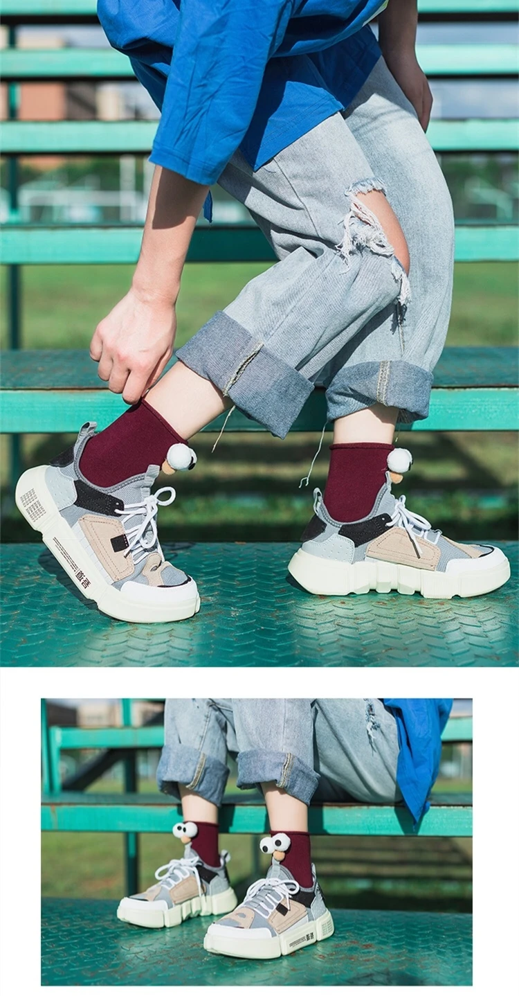 Funny Socks Women's Short Cotton Hot Sale 3D eyes Designer Fashion Amusing Lovely Harajuku kawaii Gift Happy Cute Socks