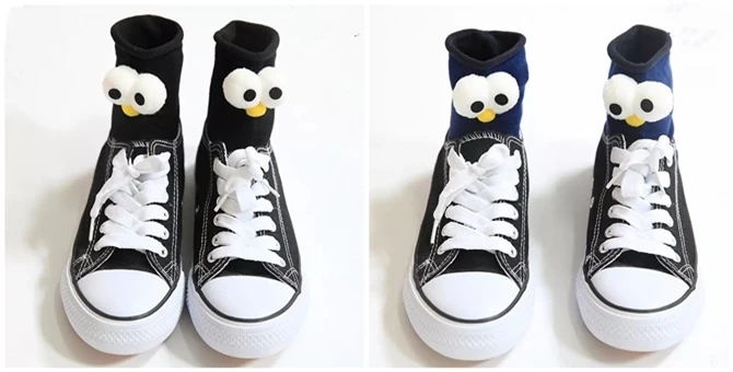Funny Socks Women's Short Cotton Hot Sale 3D eyes Designer Fashion Amusing Lovely Harajuku kawaii Gift Happy Cute Socks