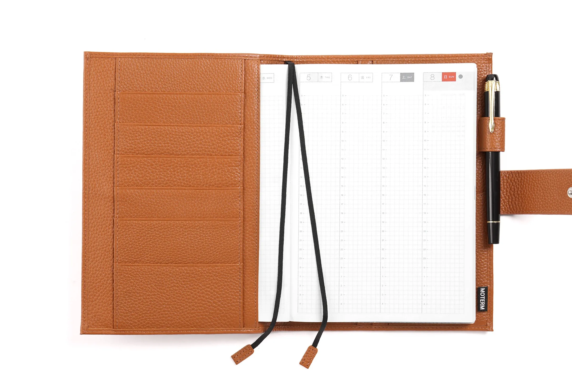 Moterm Original Series A5 Plus Cover for Hobonichi Cousin A5 Notebook Genuine Pebbled Grain Leather Planner Organizer Agenda