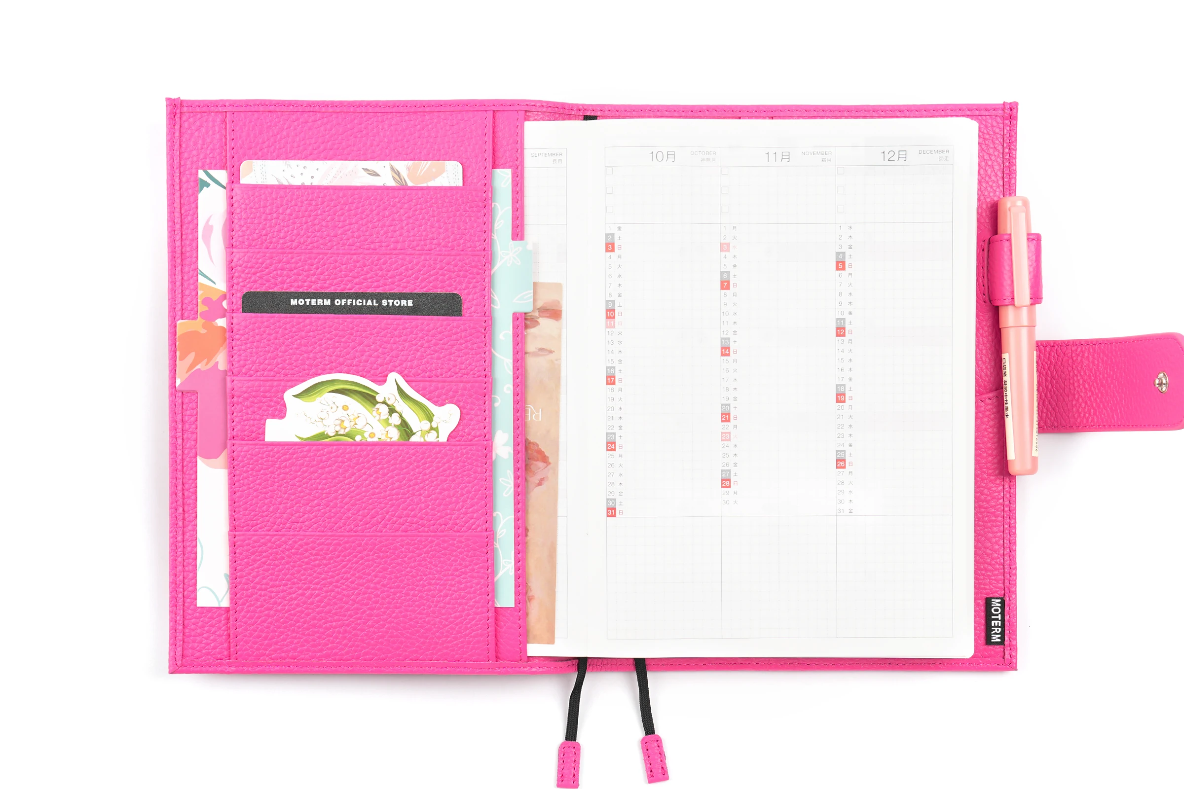 Moterm Original Series A5 Plus Cover for Hobonichi Cousin A5 Notebook Genuine Pebbled Grain Leather Planner Organizer Agenda