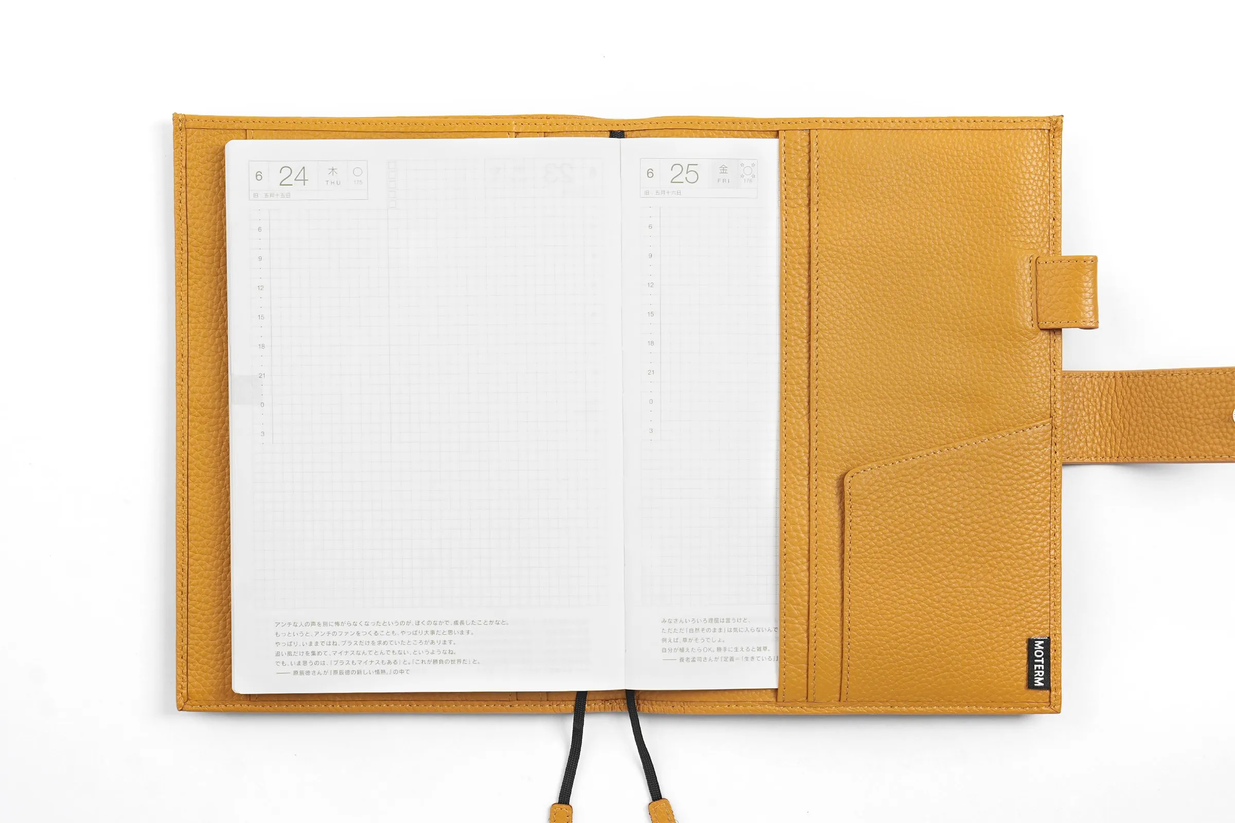 Moterm Original Series A5 Plus Cover for Hobonichi Cousin A5 Notebook Genuine Pebbled Grain Leather Planner Organizer Agenda