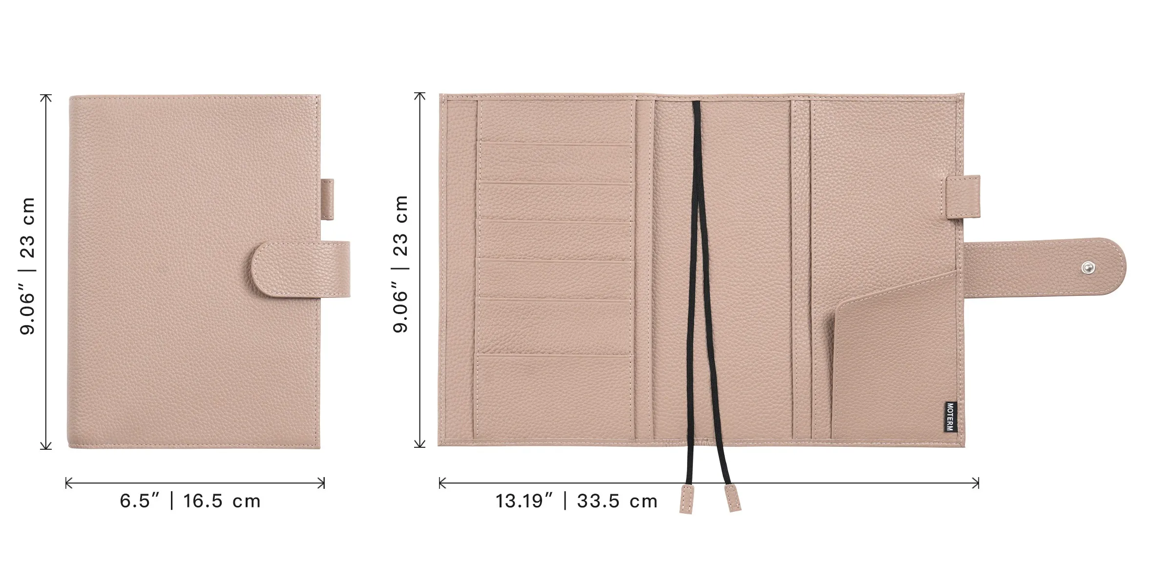 Moterm Original Series A5 Plus Cover for Hobonichi Cousin A5 Notebook Genuine Pebbled Grain Leather Planner Organizer Agenda
