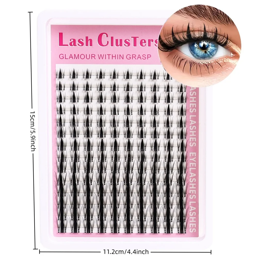 140pcs Fairy Eyelash 8-18mm Lazy Segmented False Eyelash Natural Thick Curling Easy for Beginners to Use