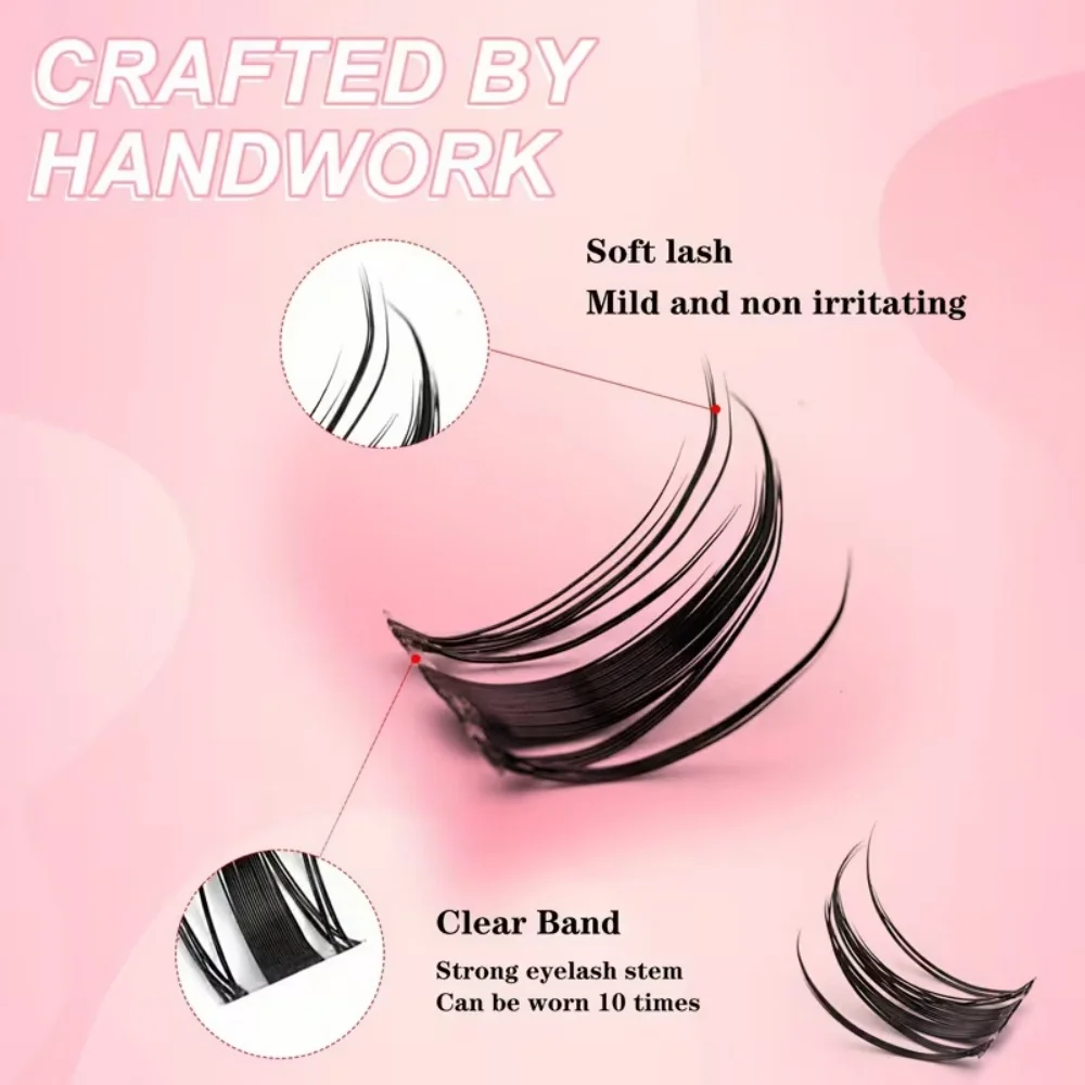 140pcs Fairy Eyelash 8-18mm Lazy Segmented False Eyelash Natural Thick Curling Easy for Beginners to Use