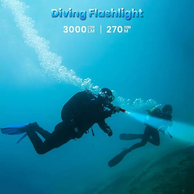 Sofirn SD05 Scuba Diving Flashlight XHP50.2 Super Bright 3000lm 21700 Battery Dive Torch with Magnetic Switch 5000K 6500K