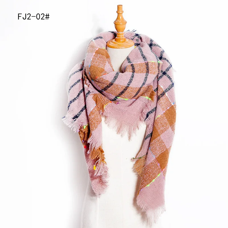 Women Winter Scarf Triangle Knitted Scarf Casual Ladies Plaid Pashmina Shawl and Wrap Female Foulard Scarves Echarpe Bufanda