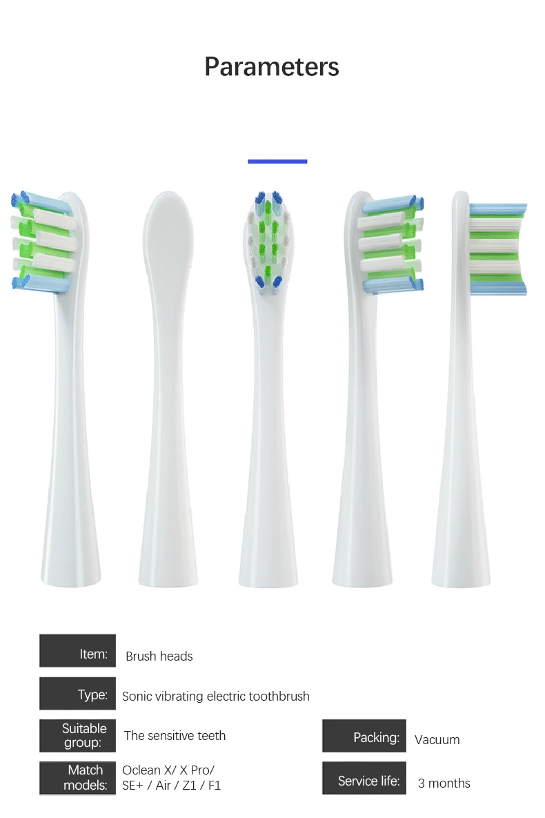 Brush Head Replacement for Oclean Electric Toothbrush Soft Bristle X/ X PRO/ Z1 Brushes Replaceable Head Fit for O-clean Sonic