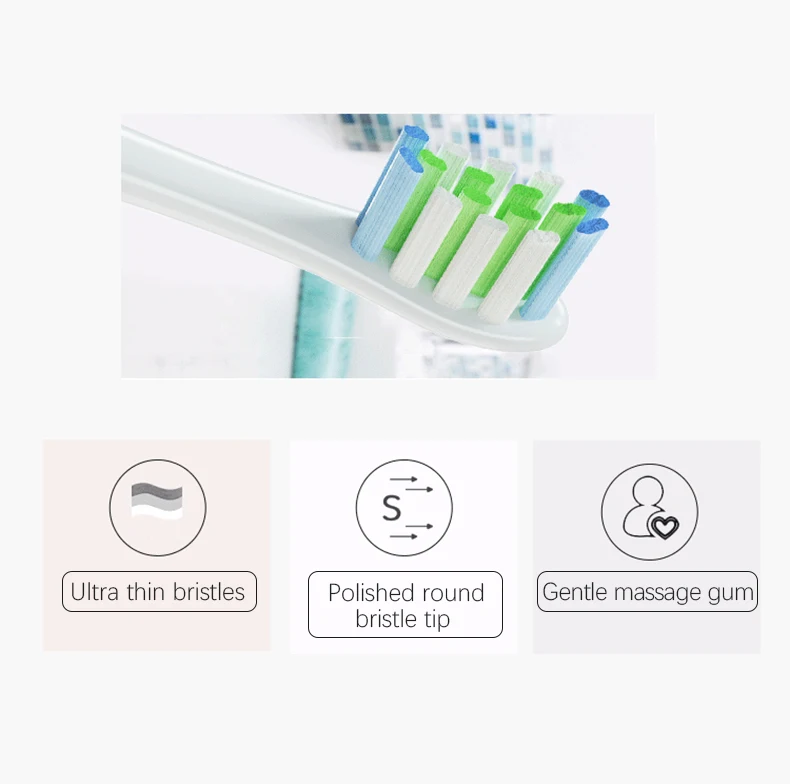 Brush Head Replacement for Oclean Electric Toothbrush Soft Bristle X/ X PRO/ Z1 Brushes Replaceable Head Fit for O-clean Sonic