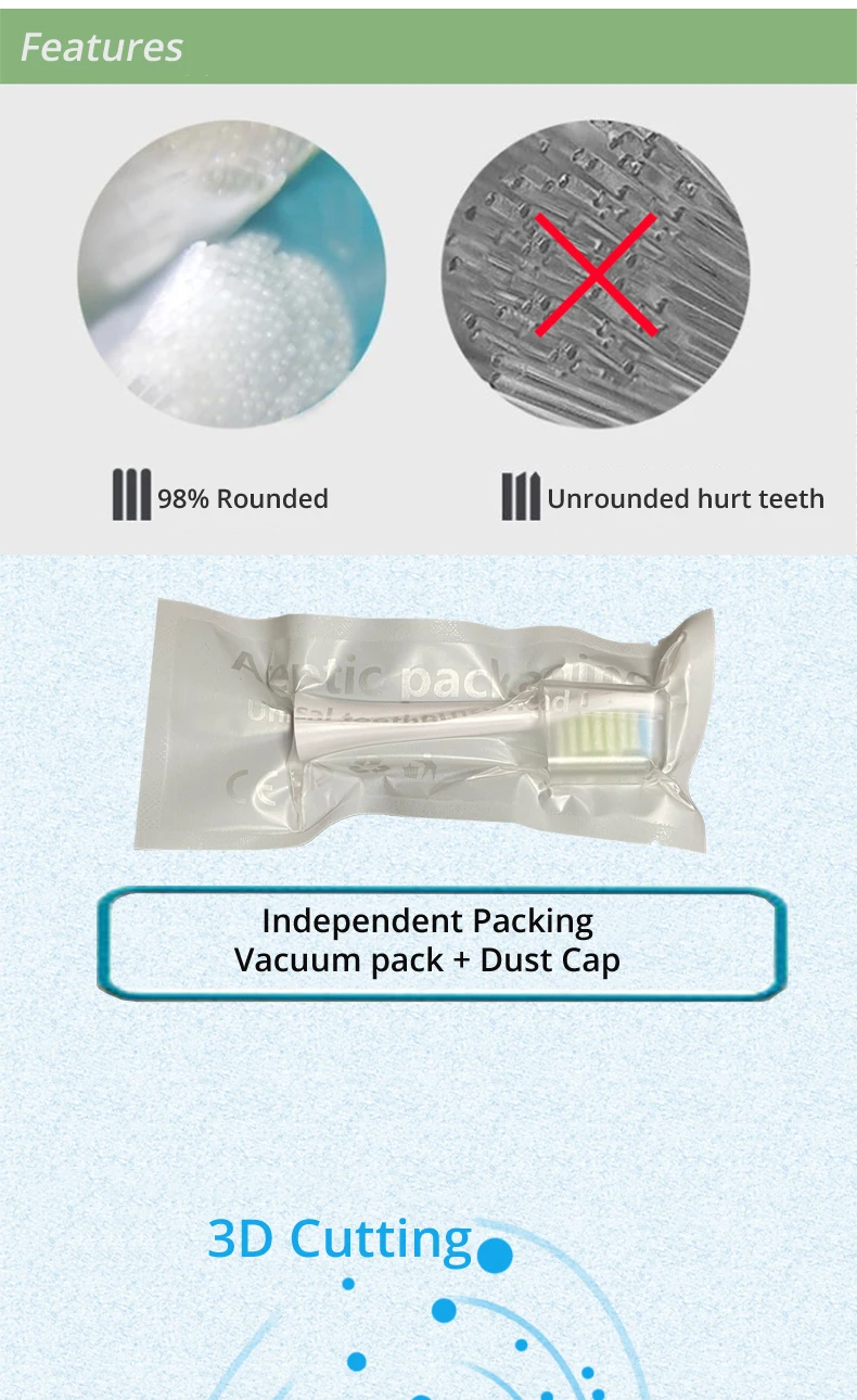Brush Head Replacement for Oclean Electric Toothbrush Soft Bristle X/ X PRO/ Z1 Brushes Replaceable Head Fit for O-clean Sonic