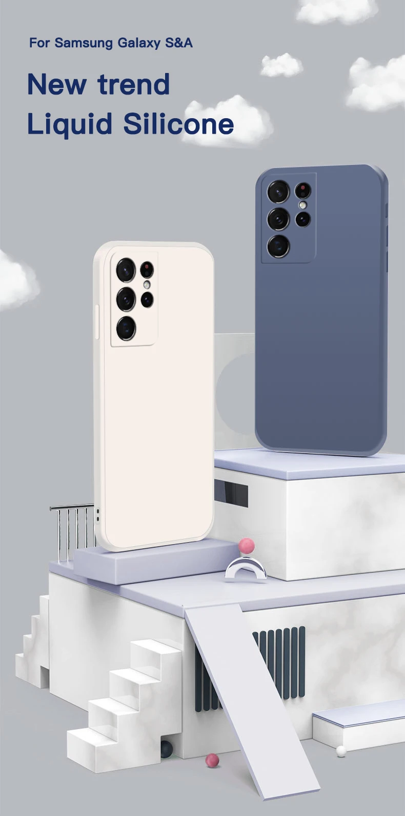 Square Liquid Phone Cover Case for Samsung Galaxy S20 S21 S22 FE Plus Ultra 5G Anti Shock Silicnoe Back Fundas S20Plus S21Ultra